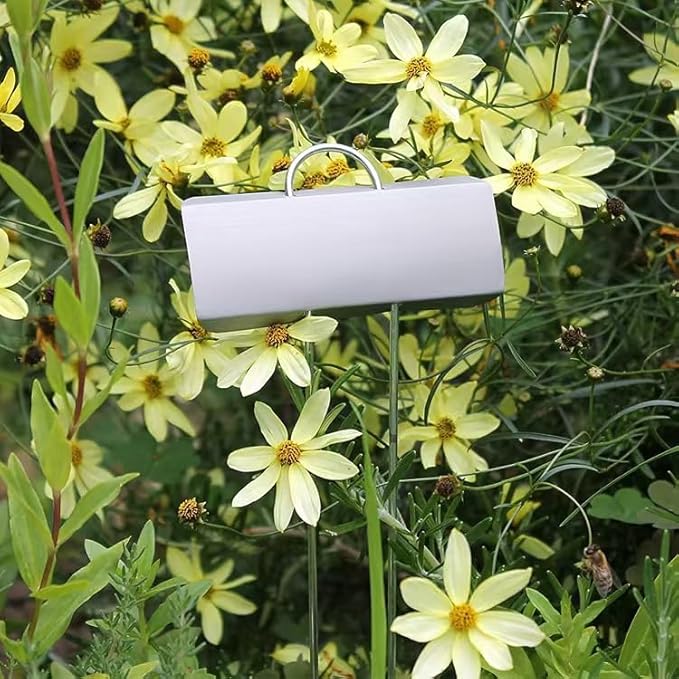Rustproof Metal Plant Labels 30-Pack with Marker Pen, Angled Garden Markers for Seedlings Herbs Vegetables, Waterproof Coating Iron Tags (3.54x10.63in)