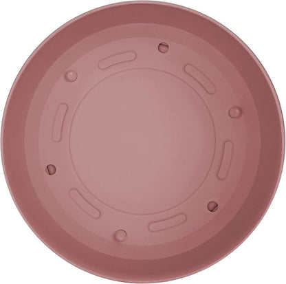 Bloem Mathers 12" Dusty Rose Round Modern Resin Garden Planter Pot with Drainage Holes and Removable Saucer Tray Included