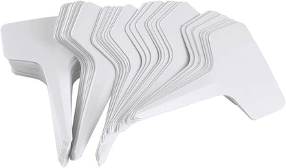 200 Pack Plant Labels T-Shape, 4 Inch Potted Plant Name Tags Plastic, Seedlings Seed Markers Nursery Plant Stake Tag with Marking Pen for Outdoor Indoor Garden Patio Flower Vegetable, White