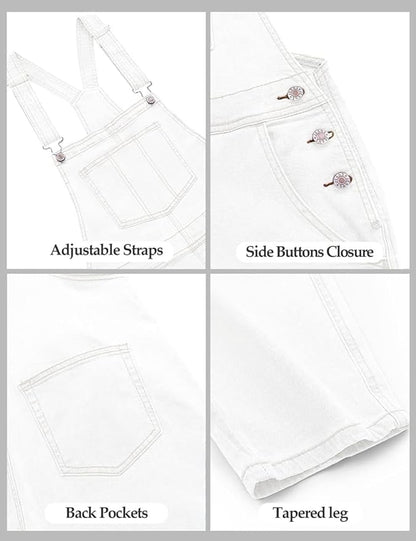 Vetinee Womens Classic Adjustable Straps Pockets Denim Bib Overalls Jeans Pants