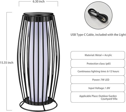Solar Outdoor Floor Lamp, Flickering Flame Solar Outdoor Light,Solar Lanterns Outdoor Waterproof, Auto On/Off Solar Lantern for Porch, Garden, Patio, Lawn, Deck, Decorating