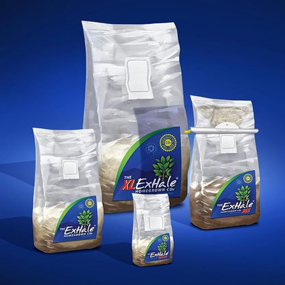 Exhale Homegrown CO2 XL 365 - Self-Activated CO2 Bags for Indoor Grow Rooms & Grow Tents - Foliage Mushroom Bags (2 Pack)