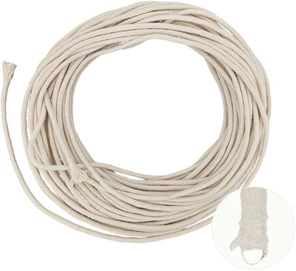 49.2 feet 1/8 Inch Natural White Self Watering Wick Cord Automatic Watering Cotton Rope System Hydroponic Wicking for Vacation Plant Care Capillary Wicks for Self Watering Planters and Pot