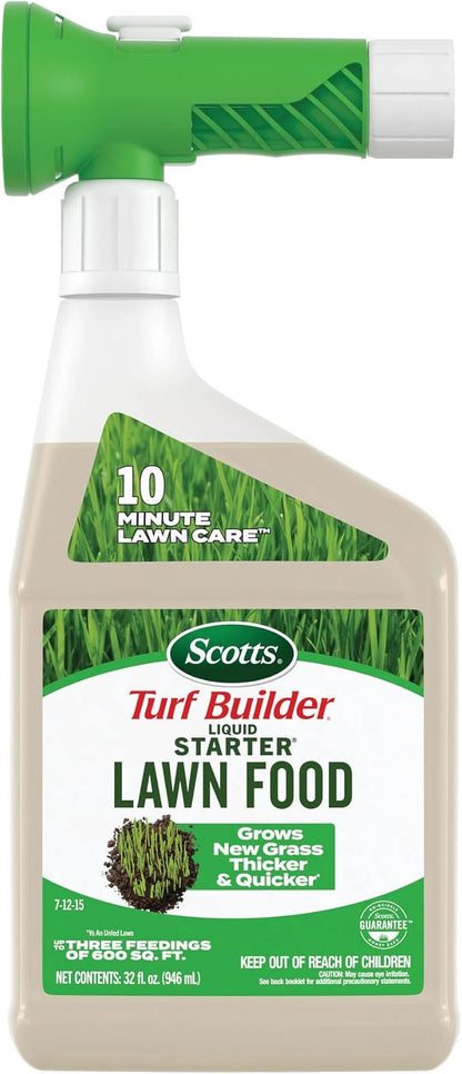 Scotts Turf Builder Liquid Starter Lawn Food, Lawn Fertilizer for New Grass, 7-12-15, 32 fl. oz.