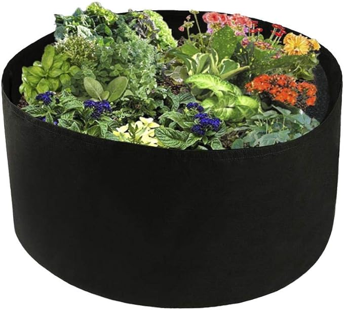 Toyfun 100 Gallon Grow Bags Extra Large Fabric Raised Planting Bed Round Raised Planter Garden Bed Bag Durable Felt Fabric Planter Pot for Herb Flower Vegetable Plants