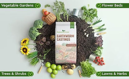 Earth Worm Castings 20LB - Organic Fertilizer Includes Humic Acid - Pure Worm Castings for Gardening