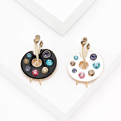 ONLYJUMP Painter Palette Brooch Pin for Women Girls Dainty Colorful Paint Palette Brush Artist Painter Lapel Pin Gift Jewelry Art Teacher Hat Bag Suit Tie Birthday Xmas Badges Painting Lovers Jewelry Gift