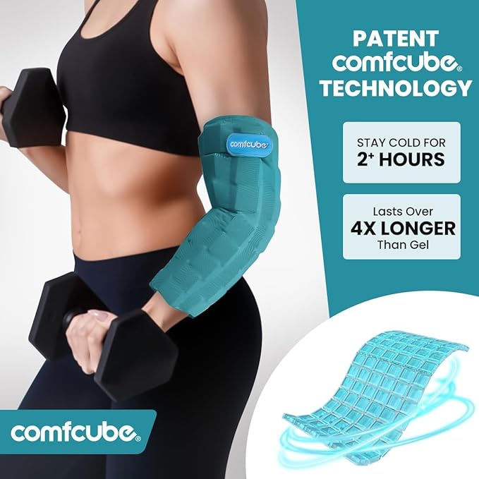 Elbow Ice Pack Wrap for Tendonitis & Tennis Elbow, 2 Hours Long Lasting Cold Compression Flexible Ice Pack Sleeve, Pain Relief for Golfers Arm, Arthritis, Injuries