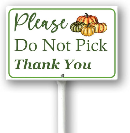 Boylee (8X12) IN Please Do Not Pick Pumpkin Thank You Yard Sign With Stake Rustproof Aluminum Fruit Vegetable Signs Stand for Home Orchard Garden Outdoor Decoration