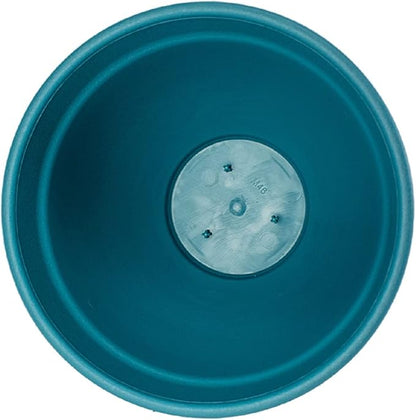 The HC Companies Rings Flower Planter - Self Watering Plant Pots for Herbs & More - Round Lightweight Outdoor & Indoor Planter (8" Blue, Pack of 2)