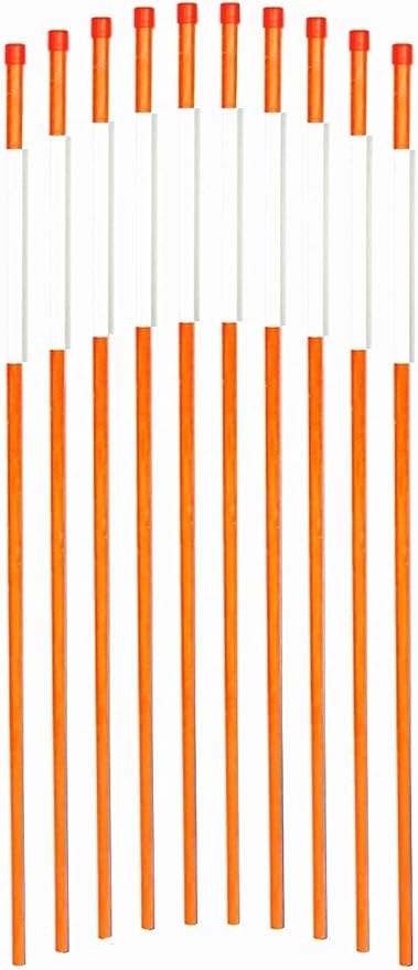 FiberMarker 60-Inch Reflective Driveway Markers Orange 20-Pack 5/16-Inch Dia Solid Driveway Poles for Easy Visibility at Night