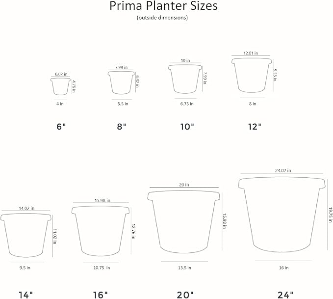 The HC Companies 14 Inch Round Prima Planter - Plastic Plant Pot with Rolled Rim for Indoor Outdoor Plants Flowers Herbs, Sandstone (Pack of 3)