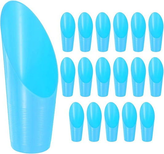 18-Pack Bonsai Soil Scoops, Plastic Garden Soil Scoops Bucket Shovel Potting Scoopers for Transplanting/Flower Planting/Plant Succulent, Colorful Small Gardening Tools [Blue]