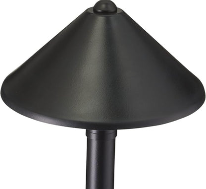 VOLT Conehead 12V Black Brass Path Light (7" Shade, 25" Tall) for Low Voltage Landscape Lighting on Outdoor Pathway, Walkway, Garden, Driveway or Patio