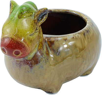 WAIT FLY Cute Animal Ceramic Flower Pot Succulent Planter-Horse