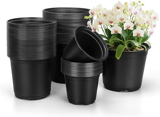 120 Pcs Small Plastic Palnt Pot, 4 5 6 Inch Nursery Pots with Drainage, Seedlings Starter Pots for Plants, Great for Herbs, Cuttings, and Starter Plants (120 pcs,456 inch)