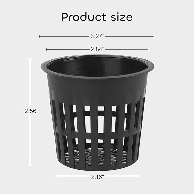 GROWNEER Net Pots 100 Pcs 3 Inch Garden Slotted Mesh Net Cups, Heavy Duty Hydroponic Pots with 50Pcs Plant Labels, Wide Lip Planting Set Grow Basket for Indoor Outdoor Growing