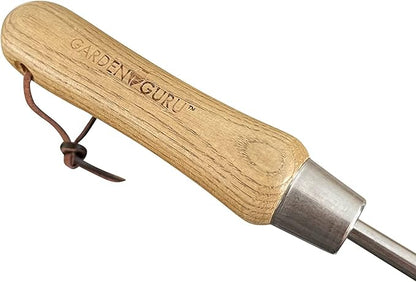 Garden Guru Garden Tool Set 3pc Hand Trowel Transplanter Cultivator – Heavy Duty Rust Resistant Stainless Steel – Classic Ergonomic Wooden Handle – Perfect Gardening Tool Kit Gifts for Women and Men