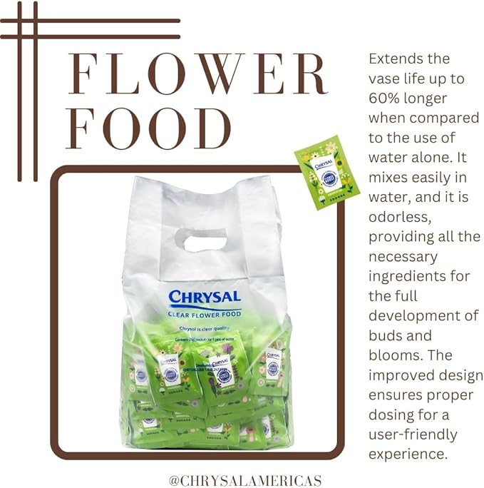 Chrysal Flower Boost – Clear Flower Food Packets for Flower Arrangements & Bouquets – Floral Supplies for Fresh Flowers – Fresh Flower Arrangements Supplies (5g - 400 Ct)