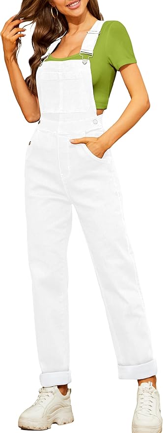 Bib Overalls for Women Fashion Jean Jumpsuit Adjustable Strap Coveralls