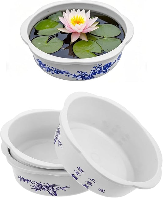 STOBAZA 3pcs Water Planter Hydroponic Pot Round Pot Lotus Bowl Water Lily Plant s for Indoor and Outdoor Plants