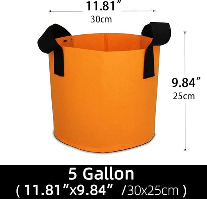 Grow Bags,Growing Pot Bags Garden Grow Bag Indoor Outdoor Fabric Aeration Plant Pot Container Flower Vegetable Pouch (Light Orange,5 Gallon)