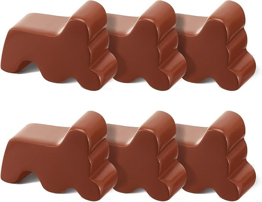 Kigeli 6 Pcs Resin Garden Pot Feet for Outdoor Planters 3 Inch Long 1.5 Inch Tall Flower Handmade Elevator Plant Feet Frost Proof Lifter for 14-20 in Pot(Brown,Classic)