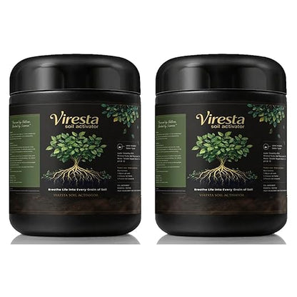 Viresta Soil Revitalizer - Viresta S-Oil Activator for Plants, Lawn & Garden Soil Conditioner - Plant Food Enhancer, Concentrated Humic Acid Formula - Promotes Root Growth & Nutrient Uptake (2Pcs)