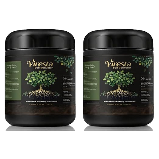 Viresta Soil Revitalizer - Viresta S-Oil Activator for Plants, Lawn & Garden Soil Conditioner - Plant Food Enhancer, Concentrated Humic Acid Formula - Promotes Root Growth & Nutrient Uptake (2Pcs)