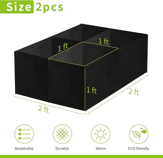2 Pack 2x2x1Ft 30 Gallons Fabric Raised Garden Bed,Garden Grow Bed,Raised Beds for Gardening,Raised Garden Beds Outdoor for Potato,Tomato,Vegetable and Fruits
