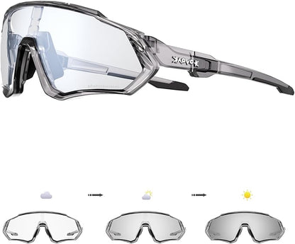 KAPVOE Photochromic Cycling Glasses Men Women Mountain Bike Sunglasses Clear MTB Bicycle Riding - K9408