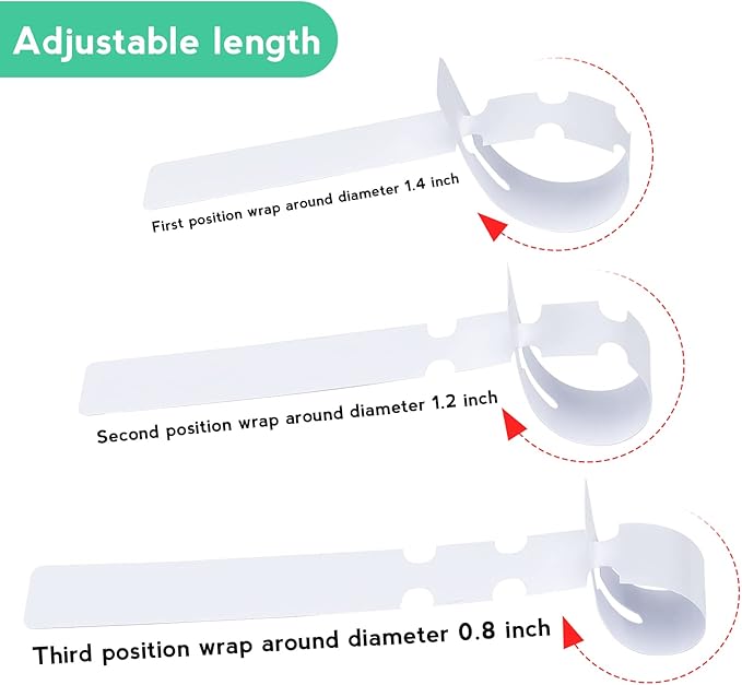 KINGLAKE 200 Pcs White Plastic Plant Tree Tags Nursery Garden Lables 2x20cm Wrap Around Hanging Tags Nursery Garden Stakes Large Writing Surface