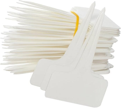 KINGLAKE 100 Pcs Thick Plastic Plant T-Type Tags Nursery Garden Labels Re-Usable Plant Tags