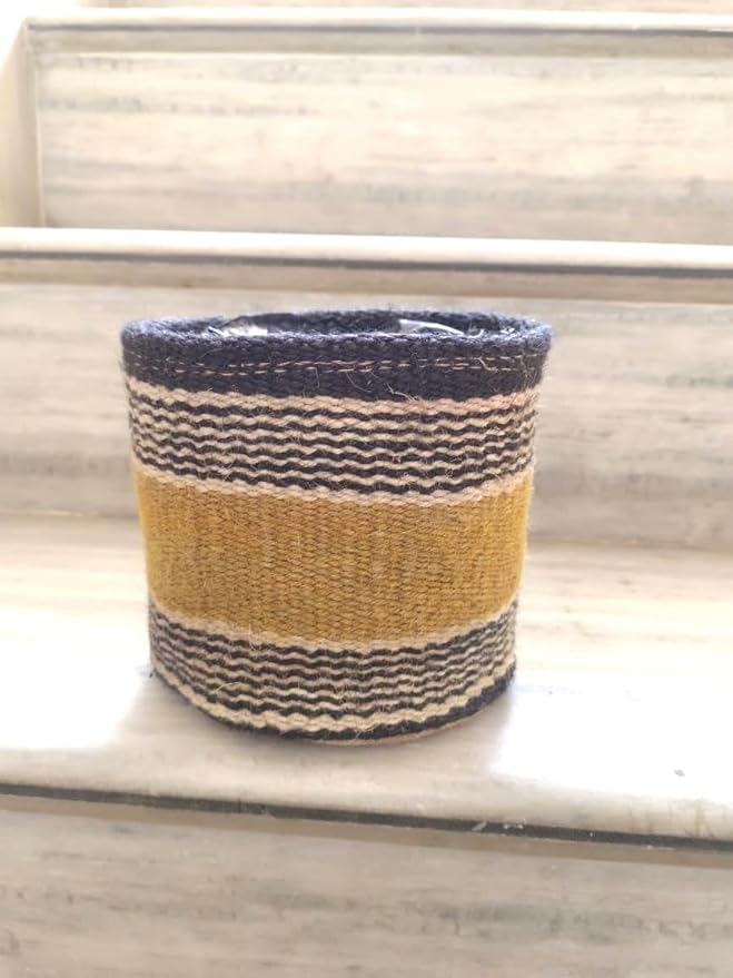 Sturdy Jute Rope Planter Basket Modern Woven Basket for Flower Pot Floor Indoor Planters, 6” x 6” Storage Organizer Basket Rustic Home Decor, Boho Chic Storage Earth-Friendly Cotton ECO-Twist Planter