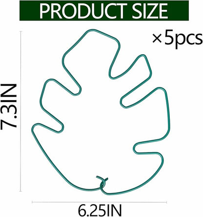 5PCS Monstera Plant Stem Support 7.3*6.25IN Adjustable Holder for Indoor Plants, Durable Metal Structure with Gentle Clips, Perfect for Fishbone Cactus & Climbing Plants, Ideal Gardening Gift