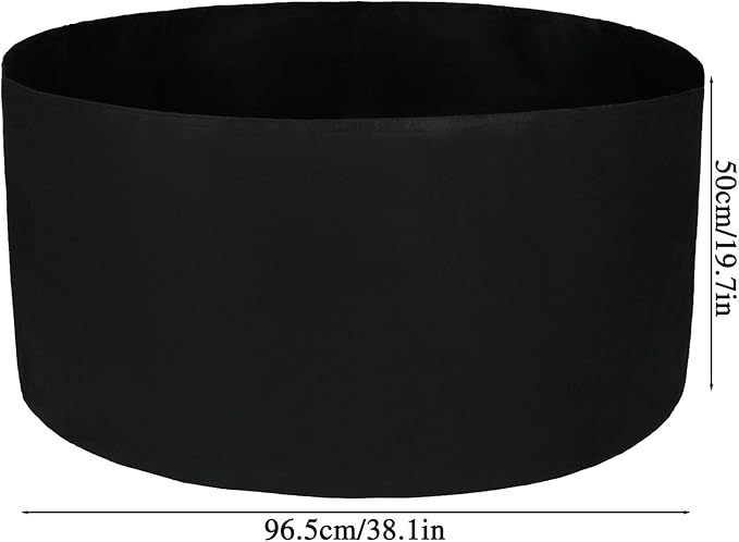 Firlar 2 Pcs 100 Gallon Round Plant Grow Bags,Raised Garden Bed,Planting Container Grow Bags Felt Fabric Plant Pot for Plants,Vegetables,Flowers,Black