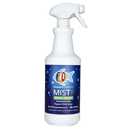 FOOP Mist - Organic Foliar Spray Made from Fish Manure (with Fresh Minty Scent) | Corrects & Prevents Plant Nutrient Deficiencies | Ready to Use, No Mixing Required (32oz)