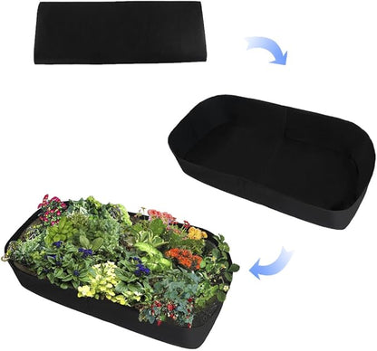 Planting Grow Bag,Felt Fabric Raised Planting Bed,Raised Garden Bed Planter Breathable Planting Container Rectangle Growing Pot