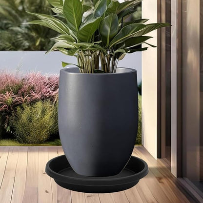 4 Pack Plant Saucer 14 Inch, Heavy Sturdy Plastic Plant Trays for Pots, Plant Water Catcher Tray for Plants, Flower Pot Saucers, Plant Saucers for Indoors Outdoor