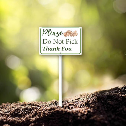 Boylee (8X12) IN Please Do Not Pick Mushroom Thank You Yard Sign With Stake Rustproof Aluminum Fruit Vegetable Signs Stand for Home Orchard Garden Outdoor Decoration