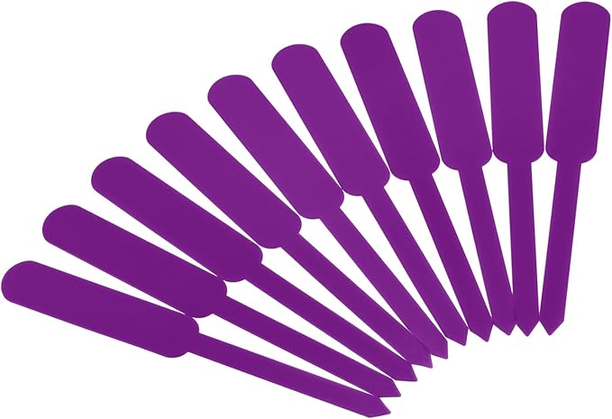 PATIKIL Plant Labels, 100Pcs PP Rectangle Marker Tags for Outdoor Indoor Garden, Purple