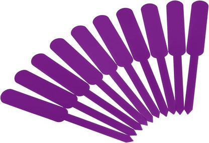 PATIKIL Plant Labels, 100Pcs PP Rectangle Marker Tags for Outdoor Indoor Garden, Purple