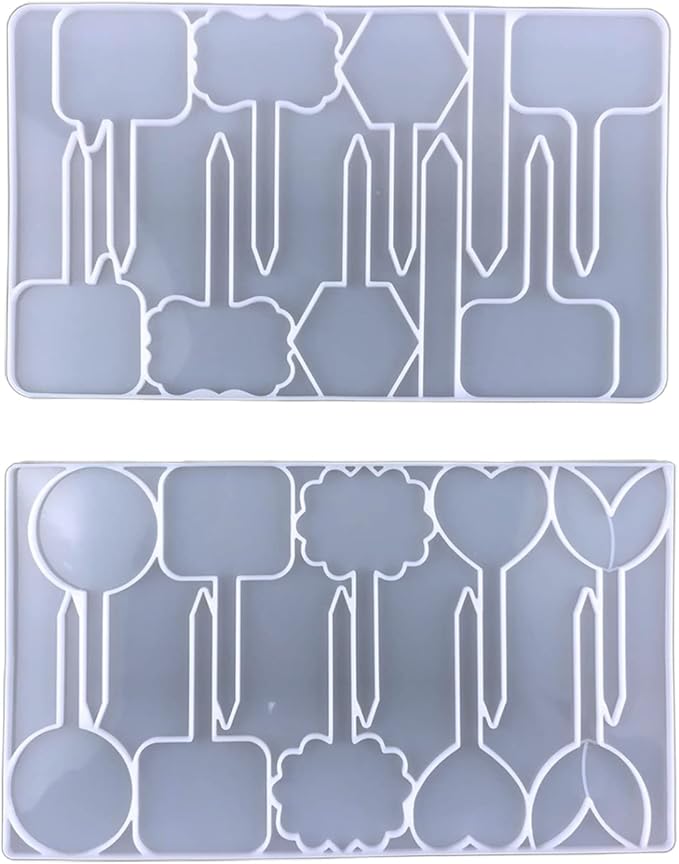 2pcs T-Shaped Silicone Plant Tag Mold Set