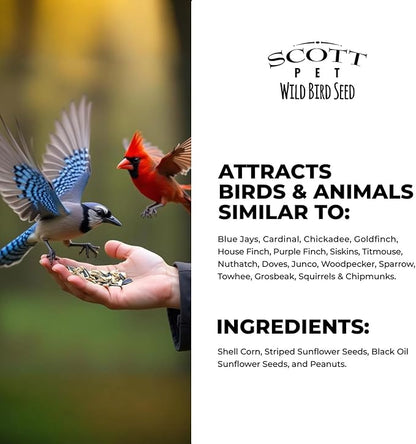 Scott Pet Wild Bird Seed, Wildlife Brunch Blend, 8.5 lbs Bag, Feed, Great for Platform Feeders, Food for Outside Wild Birds