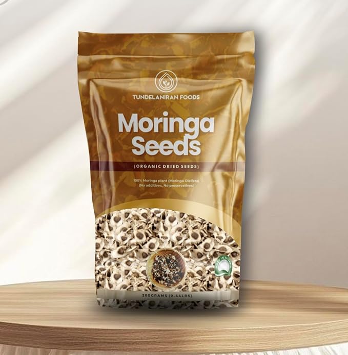 Moringa Seeds | 700 Count Appx. | BEST VALUE FOR MONEY | Premium Quality Seeds | Moringa Oliefera Seeds | Edible Moringa Seed | Non GMO Organic Moringa Seeds - TundeLaniran Foods (Pack of 1)