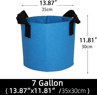 Grow Bags,Growing Pot Bags Garden Grow Bag Indoor Outdoor Fabric Aeration Plant Pot Container Flower Vegetable Pouch (Sky Blue,7 Gallon)