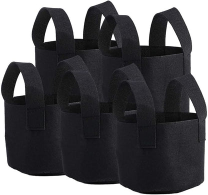 Black Felt Plants Growing Bag, Plant Grow Bags Garden Bag to Grow Vegetables, Vegetable Potato Planter Containers Flower Aeration Planting Pot Container for Planting Potatoes (1 Gallon (14 x 18cm))