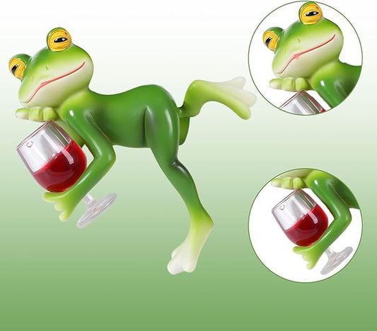 HPMAISON Miniature Frog Figurines Plant Decorations for Pots Frog Statue Planter Hugger Resin Garden Outdoor Fairy Garden Statue Hanging Figurines Yard Patio Decor Desk Ornament Women Gift