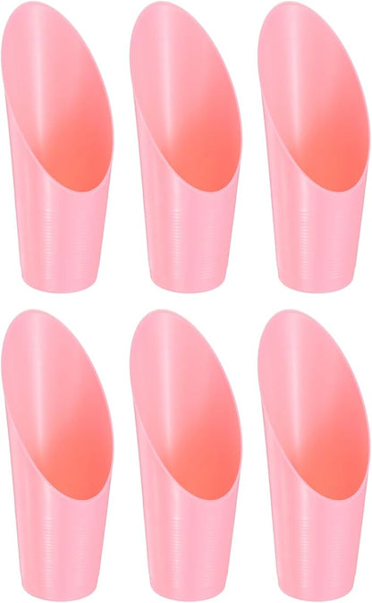 6-Pack Bonsai Soil Scoops, Plastic Garden Soil Scoops Bucket Shovel Potting Scoopers for Transplanting/Flower Planting/Plant Succulent, Colorful Small Gardening Tools [Pink]