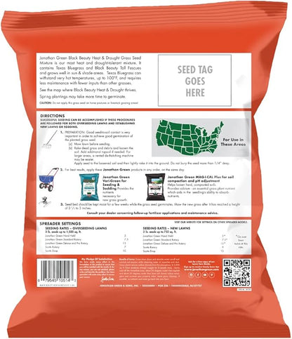 Jonathan Green (10514) Black Beauty Heat & Drought Resistant Grass Seed - Cool Season Lawn Seed (3 lb)